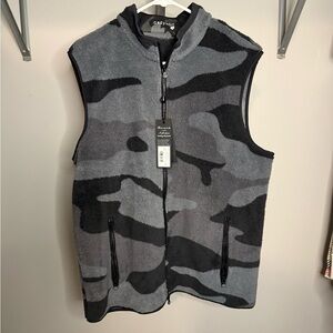 Gray and Black Camouflage Vest